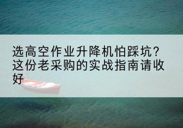 全州高空作业升降机厂家推荐-选高空作业升降机怕踩坑？这份老采购的实战指南请收好
